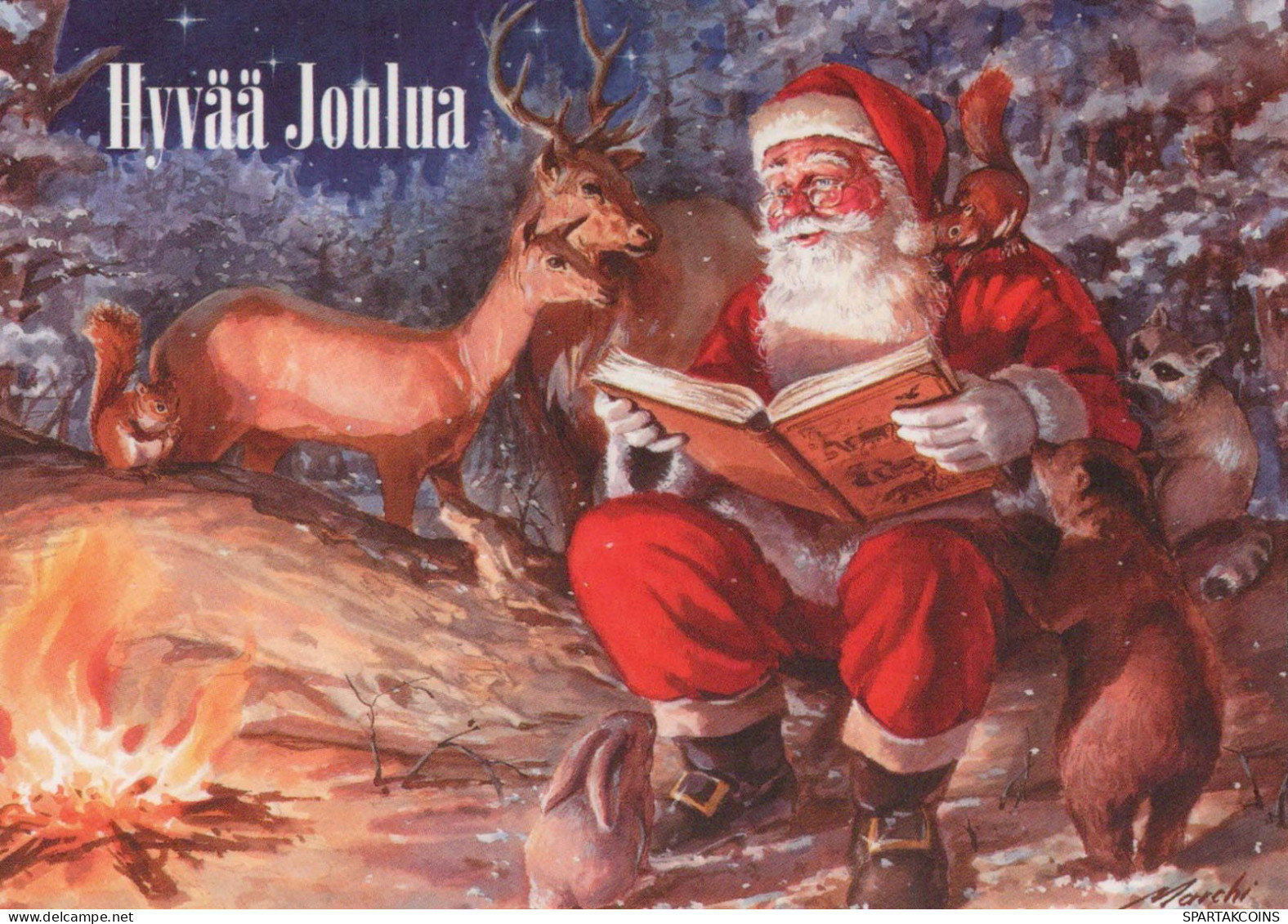 BABBO NATALE Buon Anno Natale Vintage Cartolina CPSM #PBB127.IT - Santa Claus