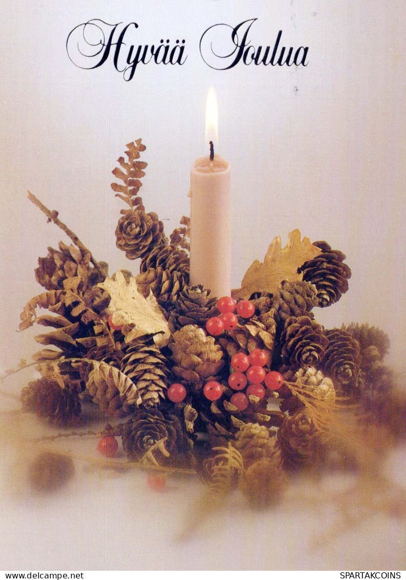 Buon Anno Natale CANDELA Vintage Cartolina CPSM #PBA424.IT - Neujahr