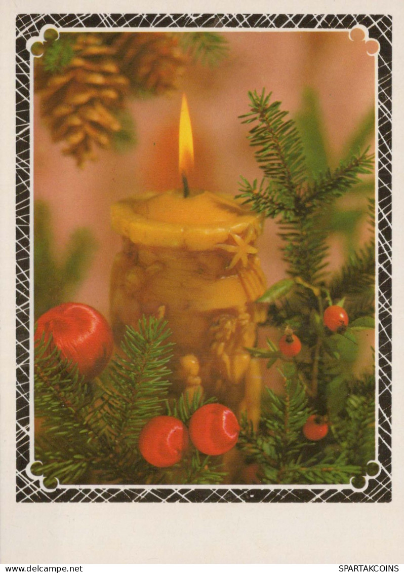 Buon Anno Natale CANDELA Vintage Cartolina CPSM #PBA243.IT - Año Nuevo
