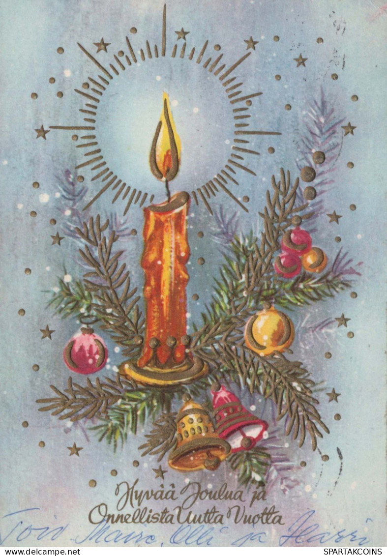 Buon Anno Natale CANDELA Vintage Cartolina CPSM #PAZ998.IT - New Year