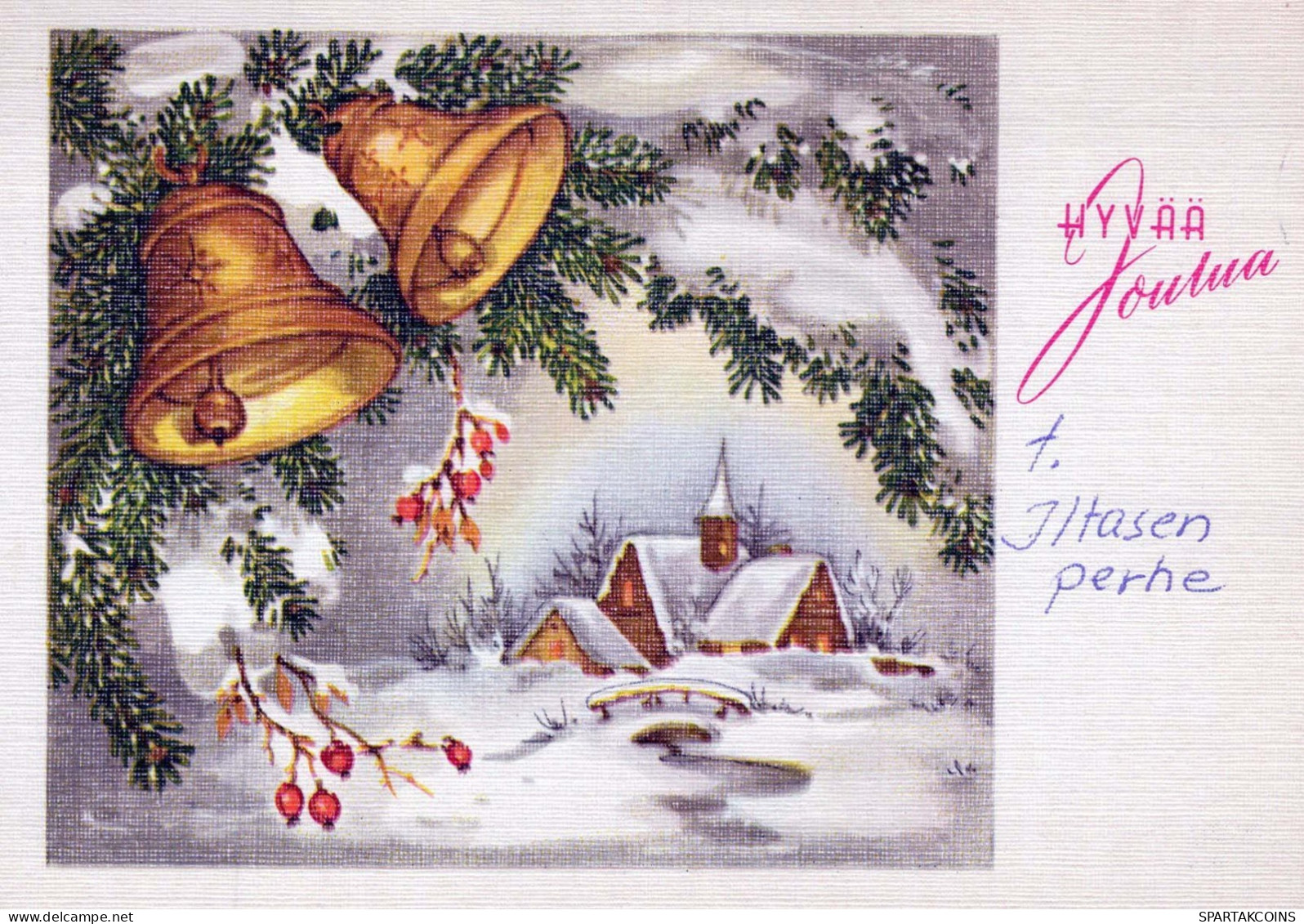 Buon Anno Natale CHIESA Vintage Cartolina CPSM #PAY323.IT - Nouvel An
