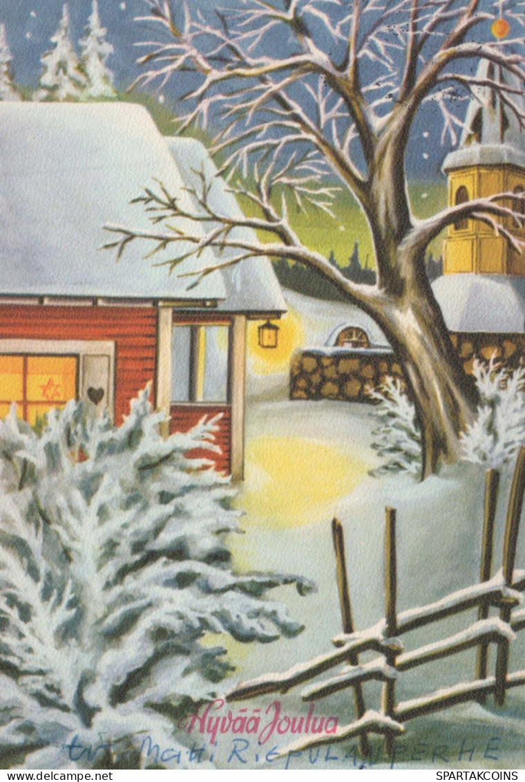 Buon Anno Natale CHIESA Vintage Cartolina CPSM #PAY445.IT - Año Nuevo