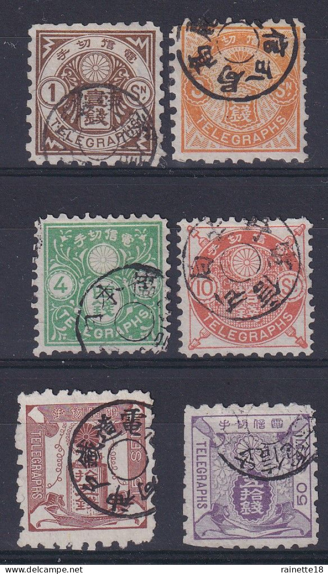 Japon     Télégraphes   1-3/4-9-10-15 Oblitérés - Telegraph Stamps