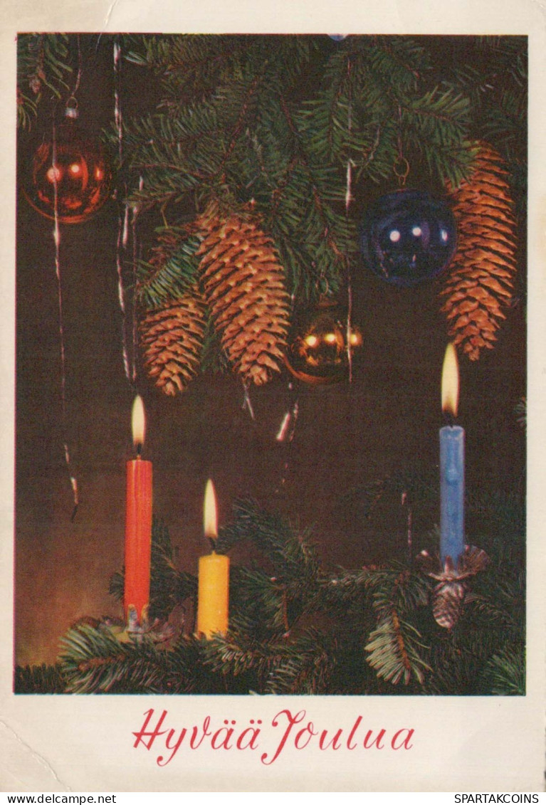Buon Anno Natale CANDELA Vintage Cartolina CPSM #PAW129.IT - New Year