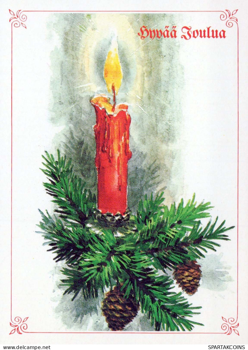 Buon Anno Natale CANDELA Vintage Cartolina CPSM #PAV582.IT - Nouvel An