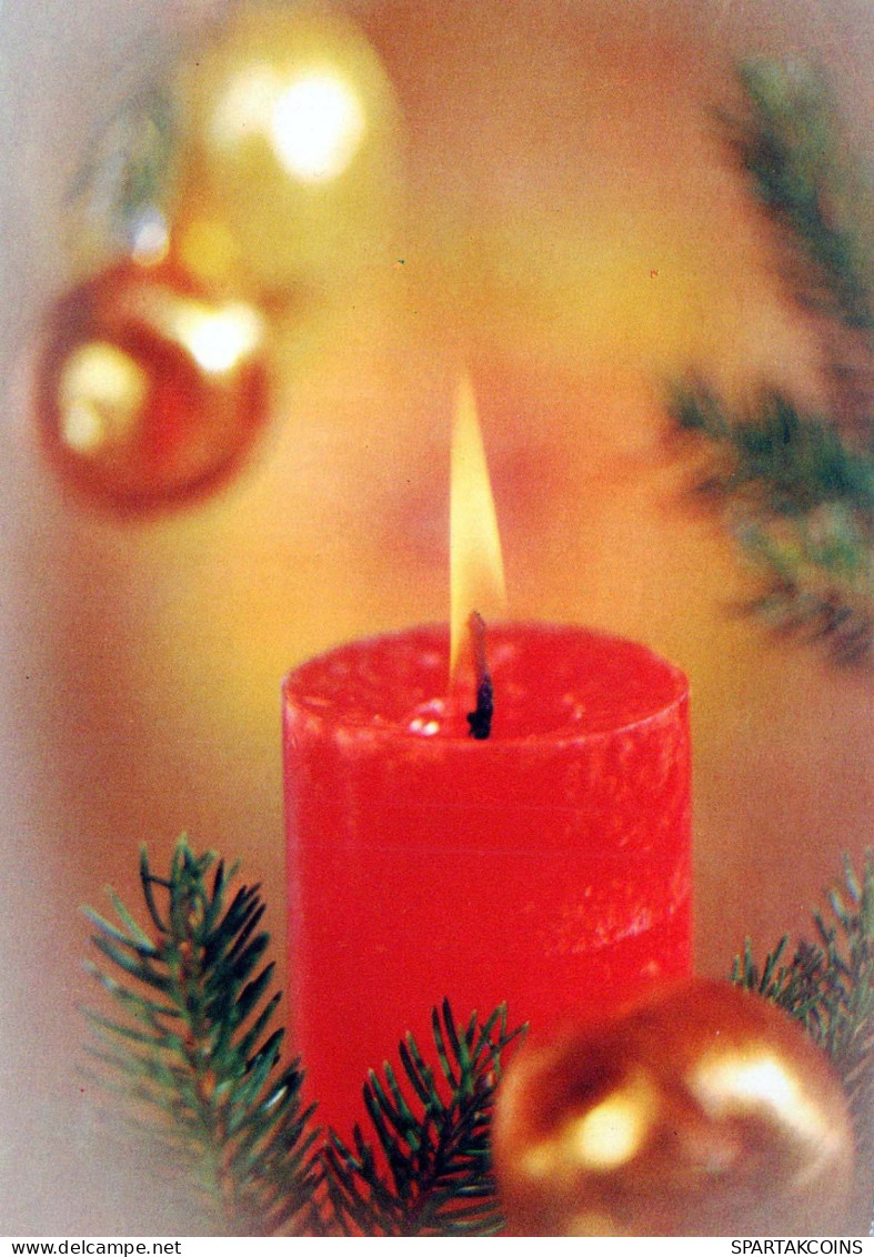 Buon Anno Natale CANDELA Vintage Cartolina CPSM #PAV462.IT - Nouvel An