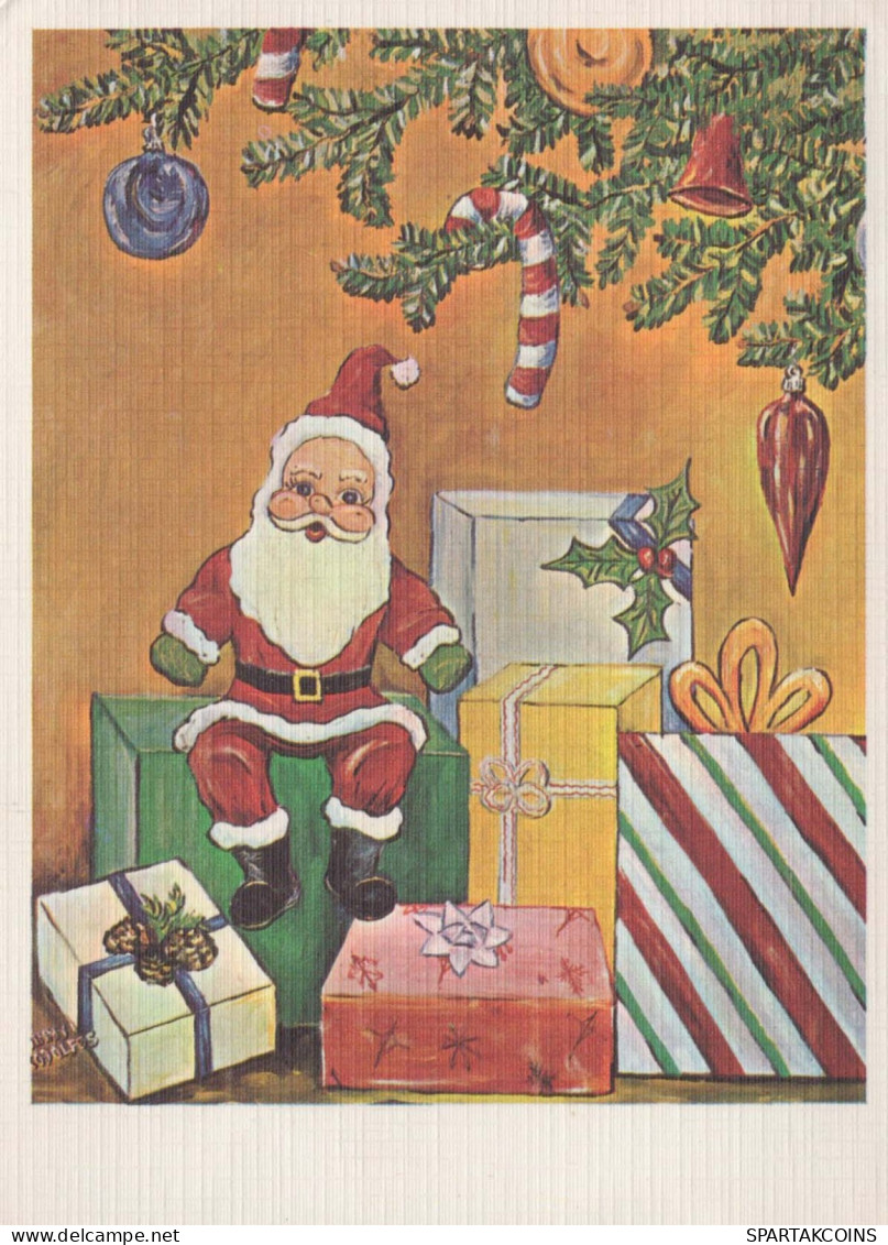 BABBO NATALE Buon Anno Natale Vintage Cartolina CPSM #PAU552.IT - Santa Claus