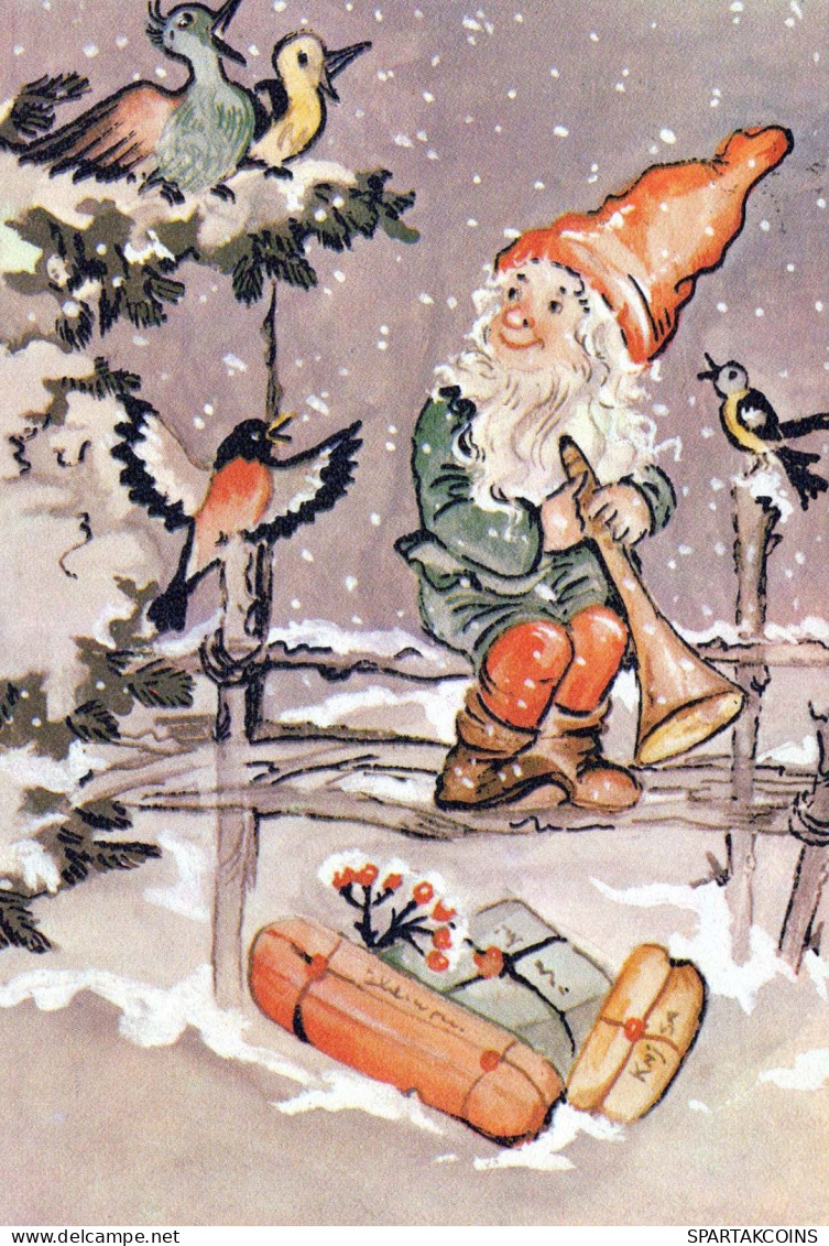 Buon Anno Natale GNOME Vintage Cartolina CPSM #PAU421.IT - New Year