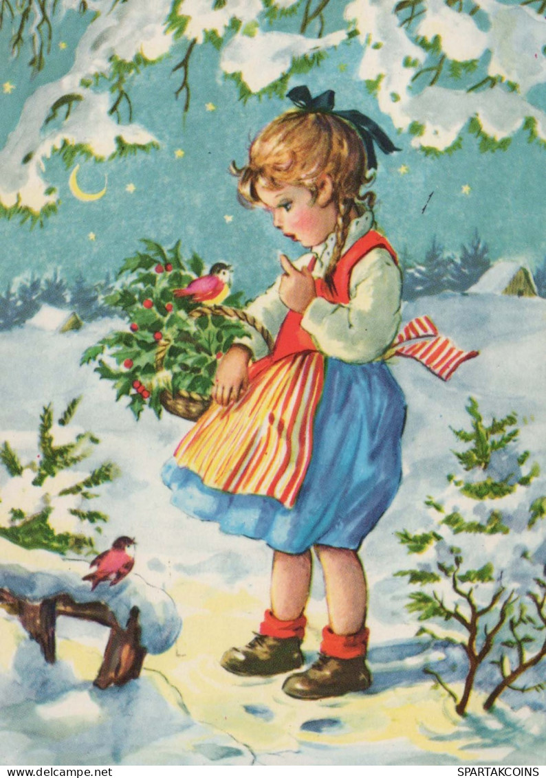 Buon Anno Natale BAMBINO Vintage Cartolina CPSM #PAU144.IT - Nouvel An