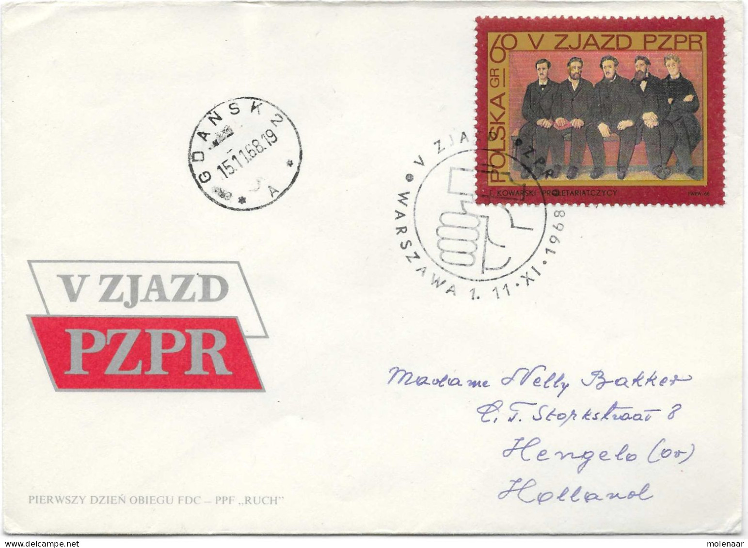 Postzegels > Europa > Polen > 1944-.... Republiek >191-1970>brief Uit 1968 Met 1 Postzegel (17121) - Covers & Documents