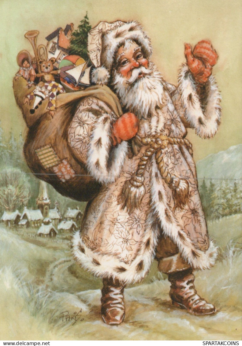 BABBO NATALE Natale Vintage Cartolina CPSM #PAK850.IT - Santa Claus