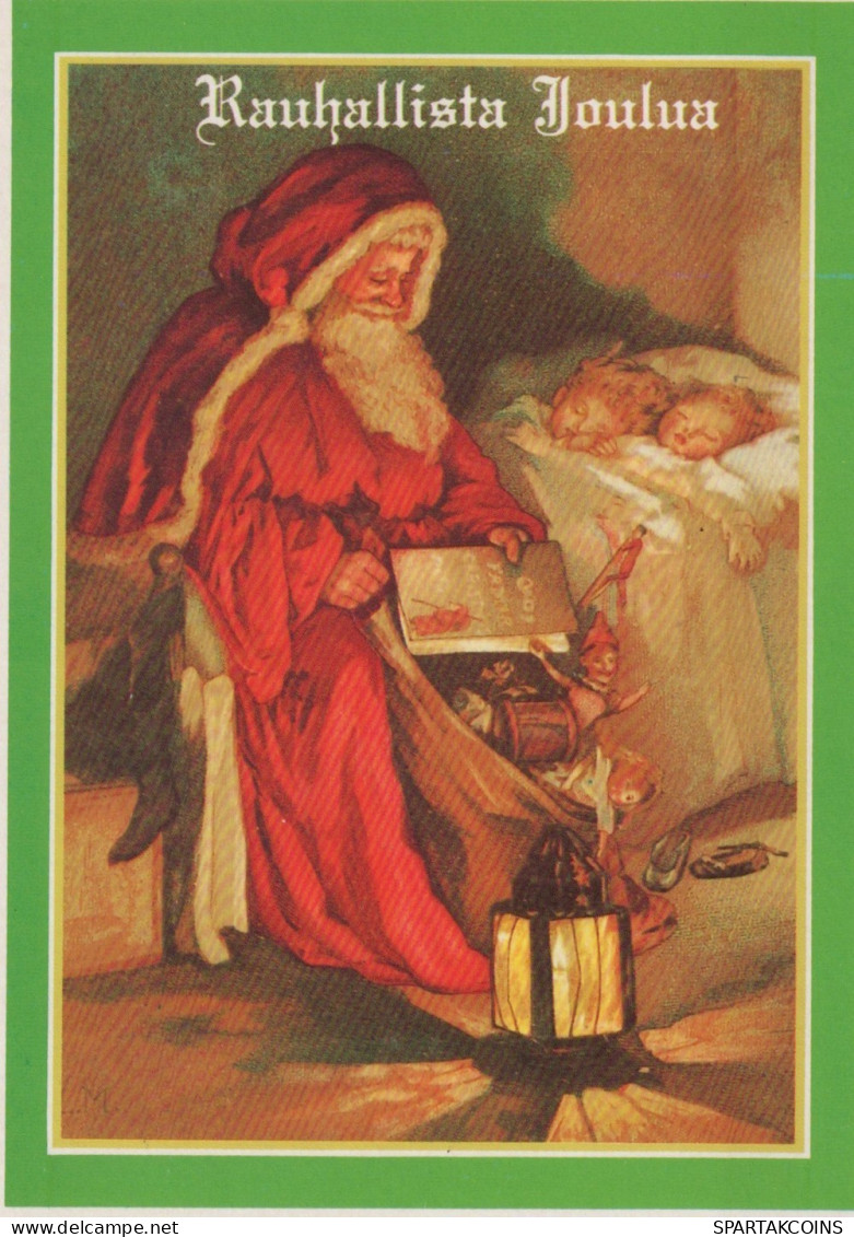 BABBO NATALE BAMBINO Natale Vintage Cartolina CPSM #PAK235.IT - Santa Claus