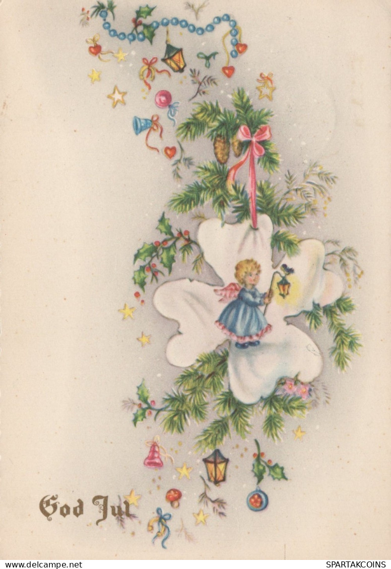 ANGELO Buon Anno Natale Vintage Cartolina CPSM #PAJ283.IT - Engelen