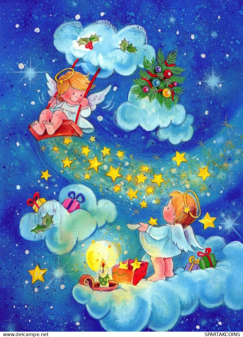 ANGELO Buon Anno Natale Vintage Cartolina CPSM #PAH888.IT - Engelen