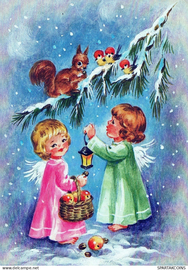 ANGELO Buon Anno Natale Vintage Cartolina CPSM #PAH957.IT - Engelen