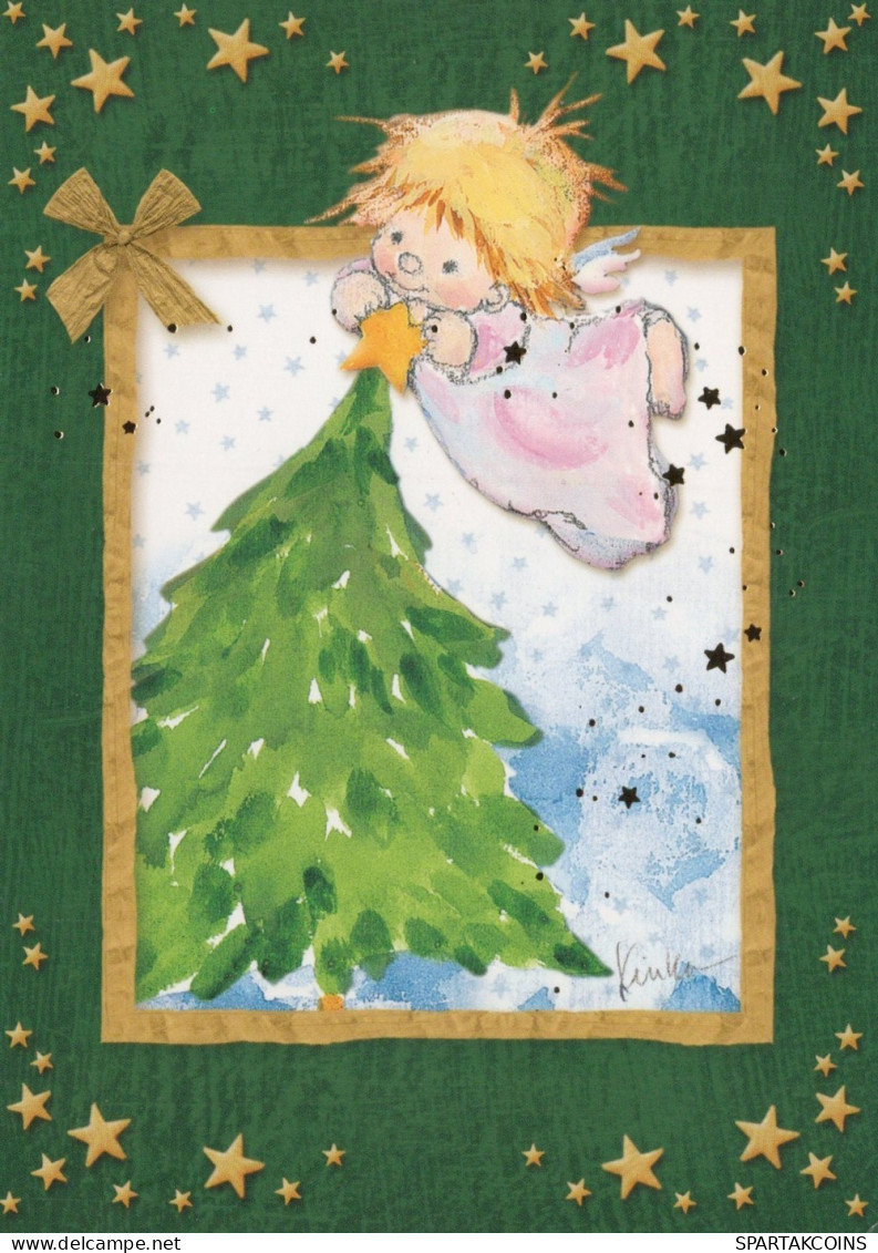 ANGELO Buon Anno Natale Vintage Cartolina CPSM #PAH267.IT - Engelen
