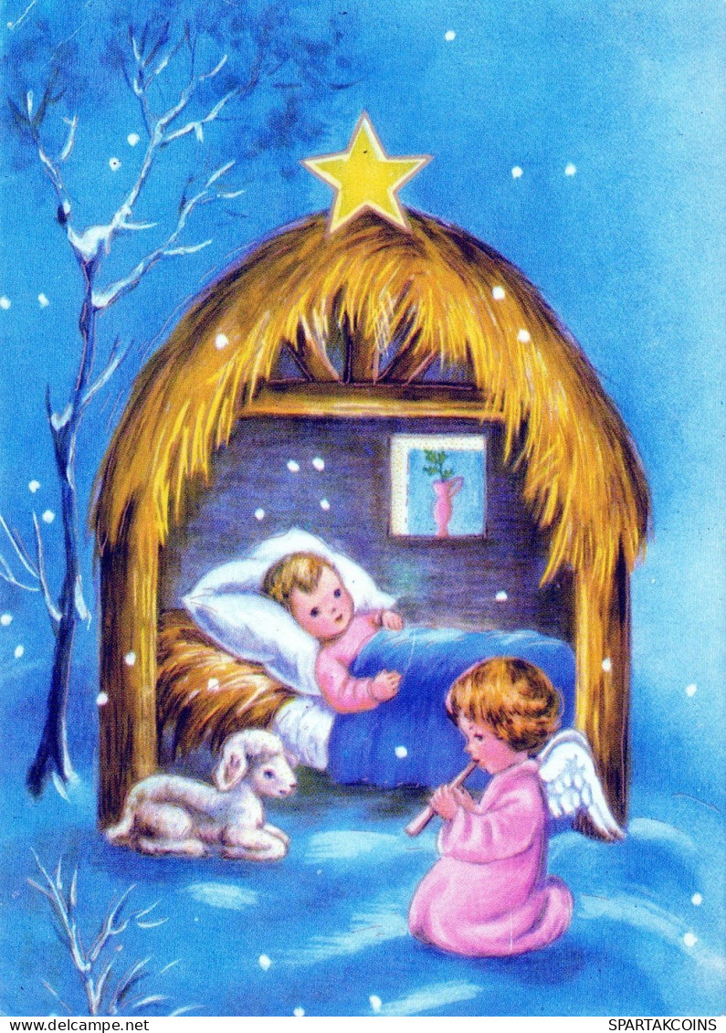 ANGELO Buon Anno Natale Vintage Cartolina CPSM #PAH399.IT - Angeles