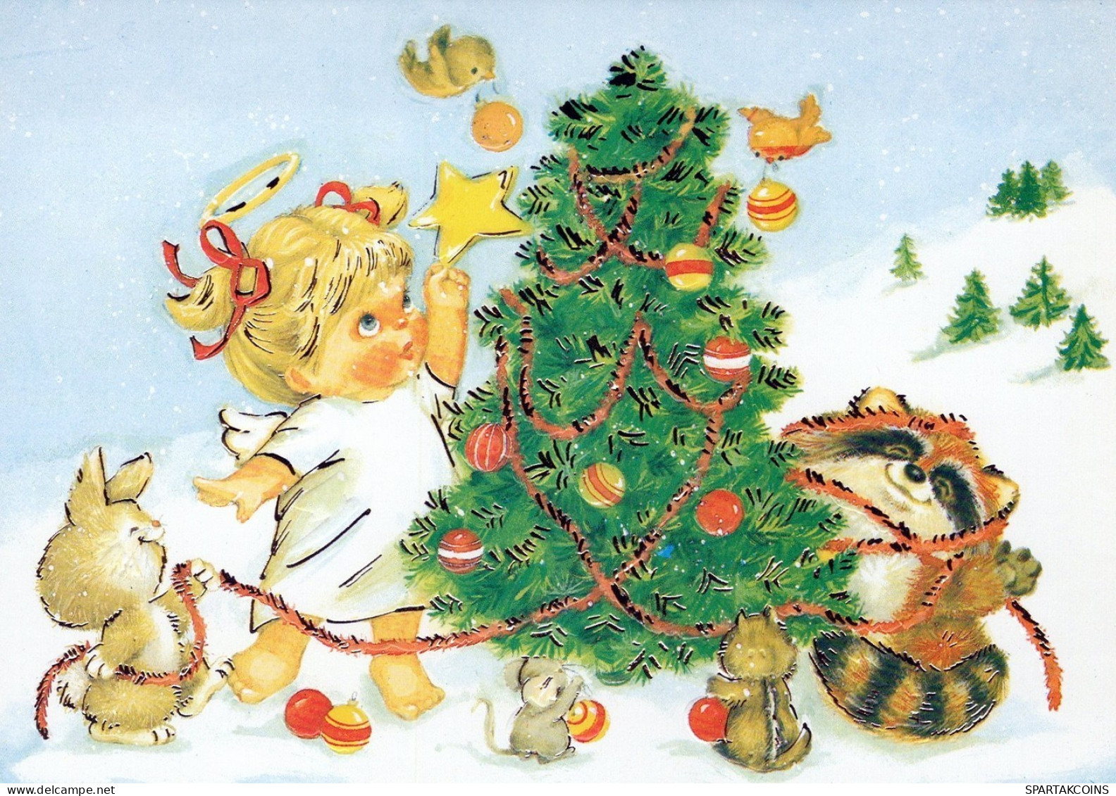 ANGELO Buon Anno Natale Vintage Cartolina CPSM #PAH075.IT - Engelen