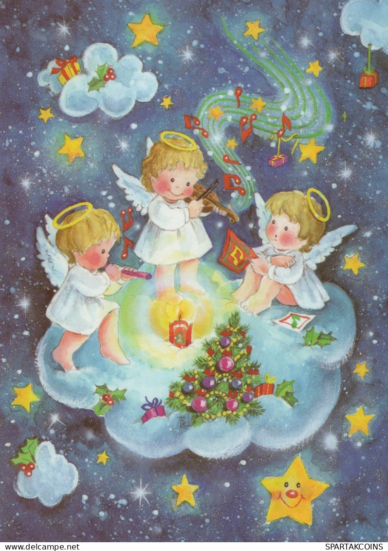ANGELO Buon Anno Natale Vintage Cartolina CPSM #PAG953.IT - Engelen