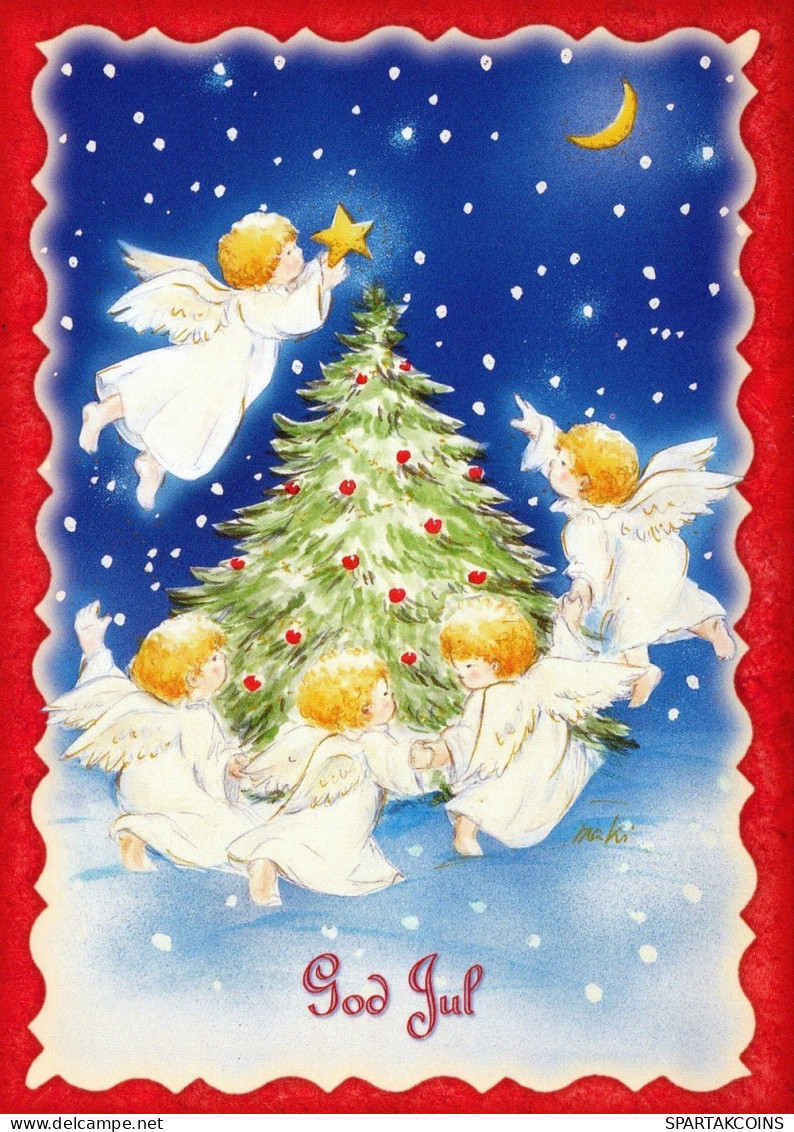 ANGELO Buon Anno Natale Vintage Cartolina CPSM #PAG891.IT - Angels
