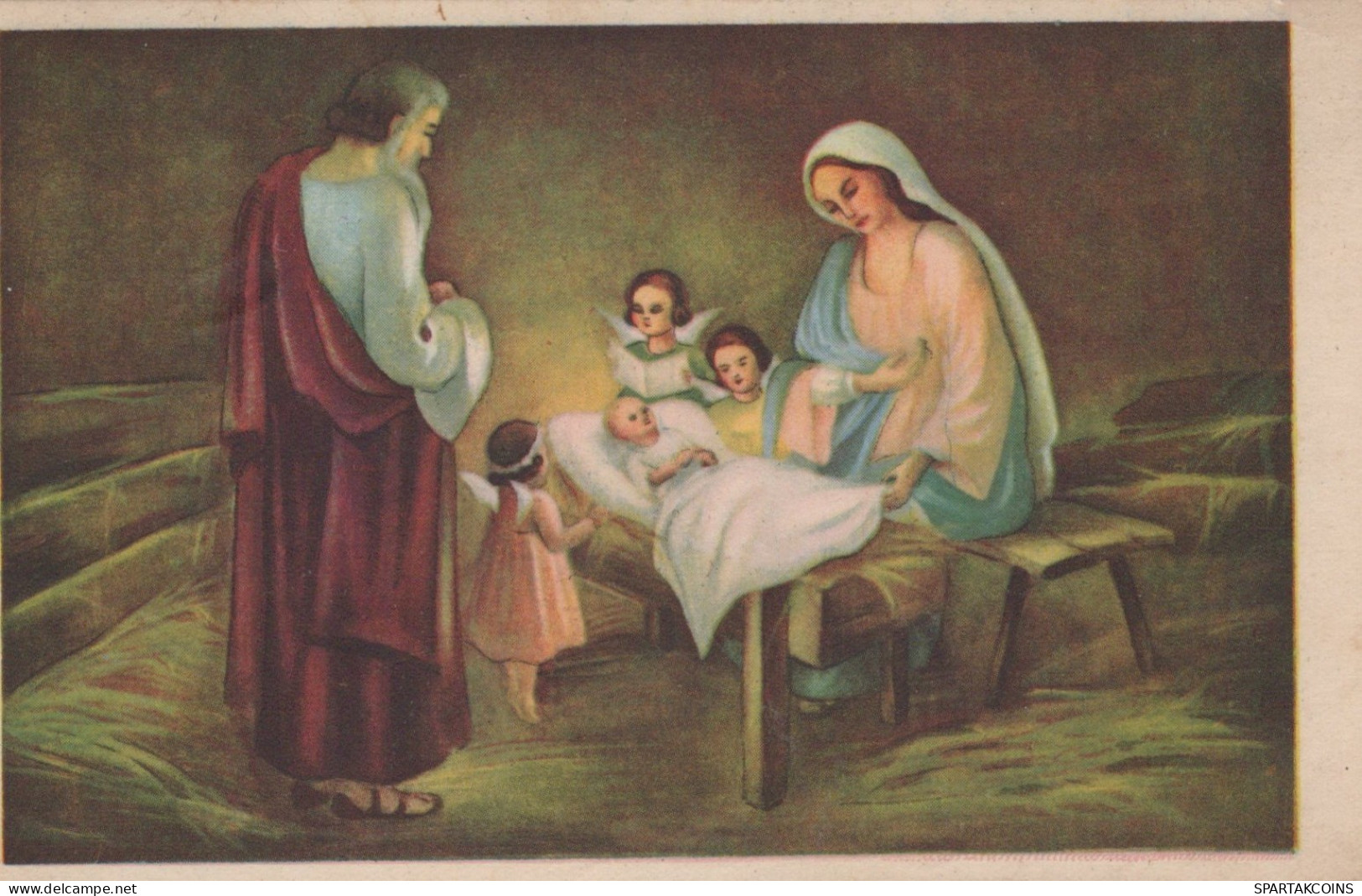 ANGEL CHRISTMAS Holidays Vintage Antique Old Postcard CPA #PAG698.GB - Anges