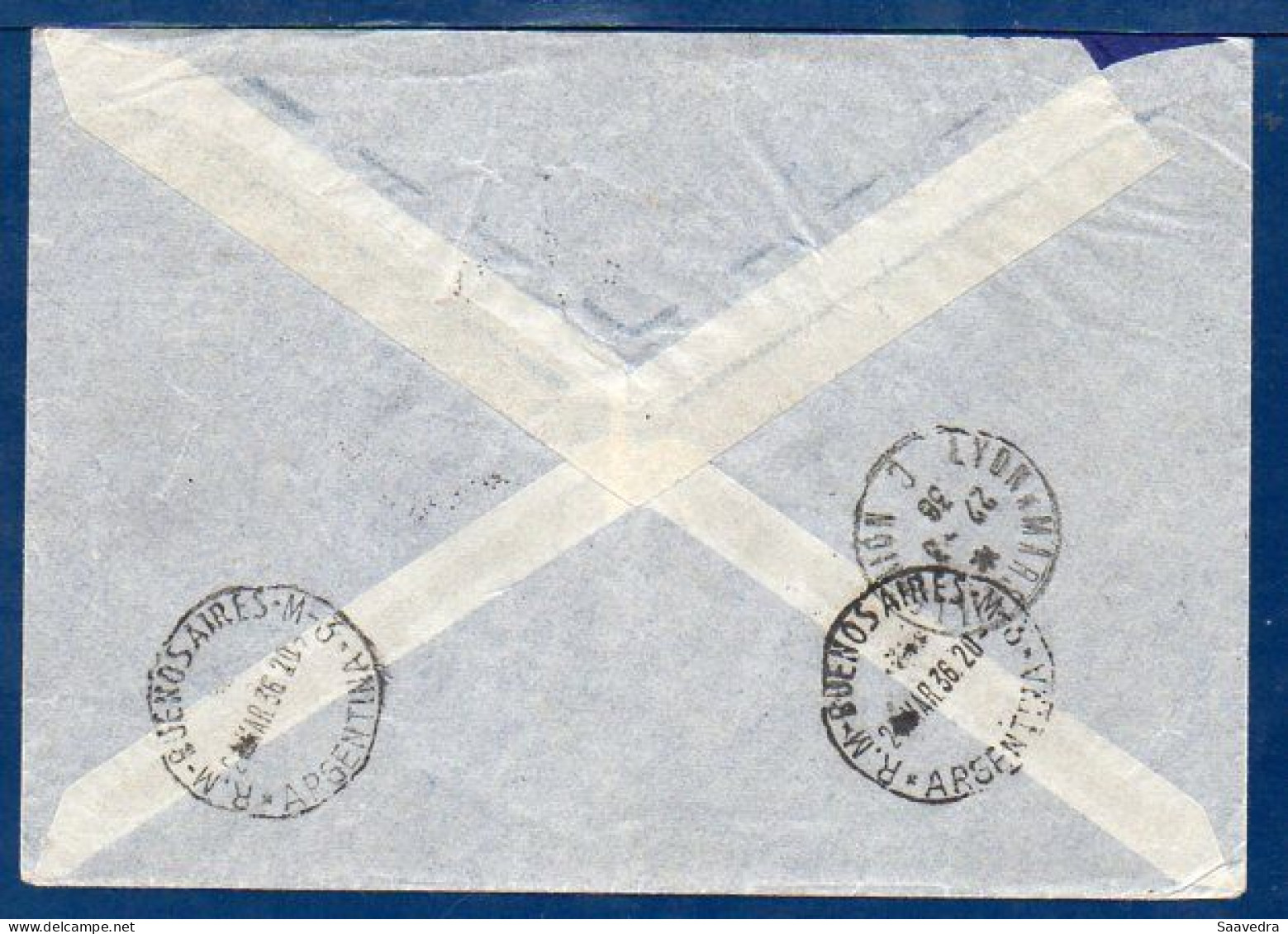 Switzerland To Argentina, 1936, Via Air France  (008) - Storia Postale