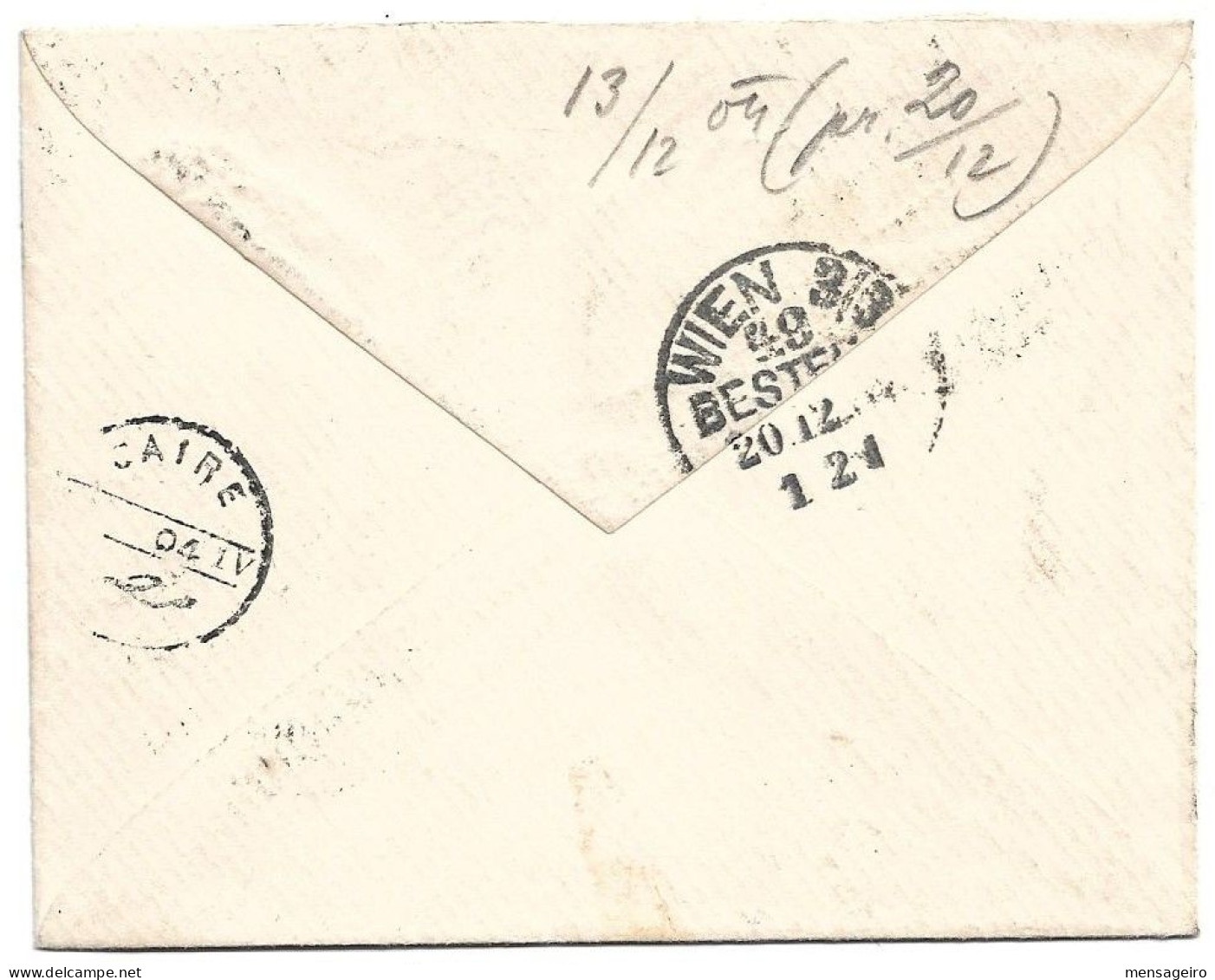 (C05) COVER WITH 1P. STAMP EZBET ET ZEITOUN => AUSTRIA 1904 - 1866-1914 Khedivaat Egypte