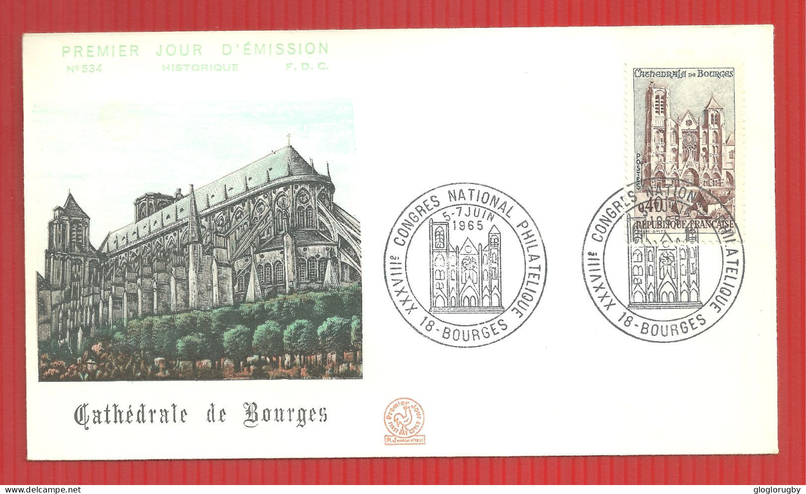 FDC CATHEDRALE DE BOURGES  5 7 6 1965 - 1960-1969