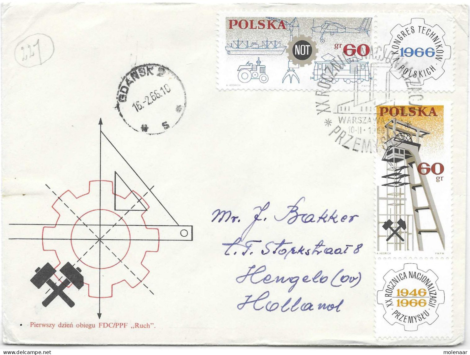 Postzegels > Europa > Polen > 1944-.... Republiek > 1961-70 > Brief Uit 1966 Met 2 Postzegels (17122) - Brieven En Documenten