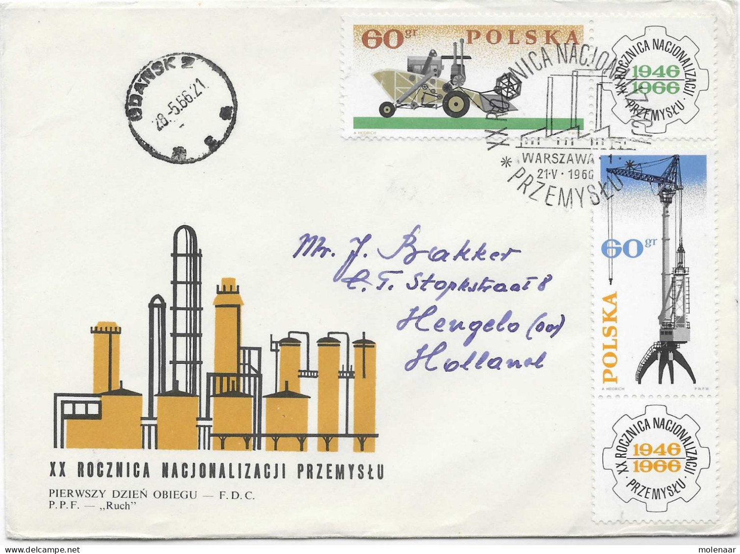 Postzegels > Europa > Polen > 1944-.... Republiek > 1961-70 > Brief Uit 1966 Met 2 Postzegels (17123) - Covers & Documents