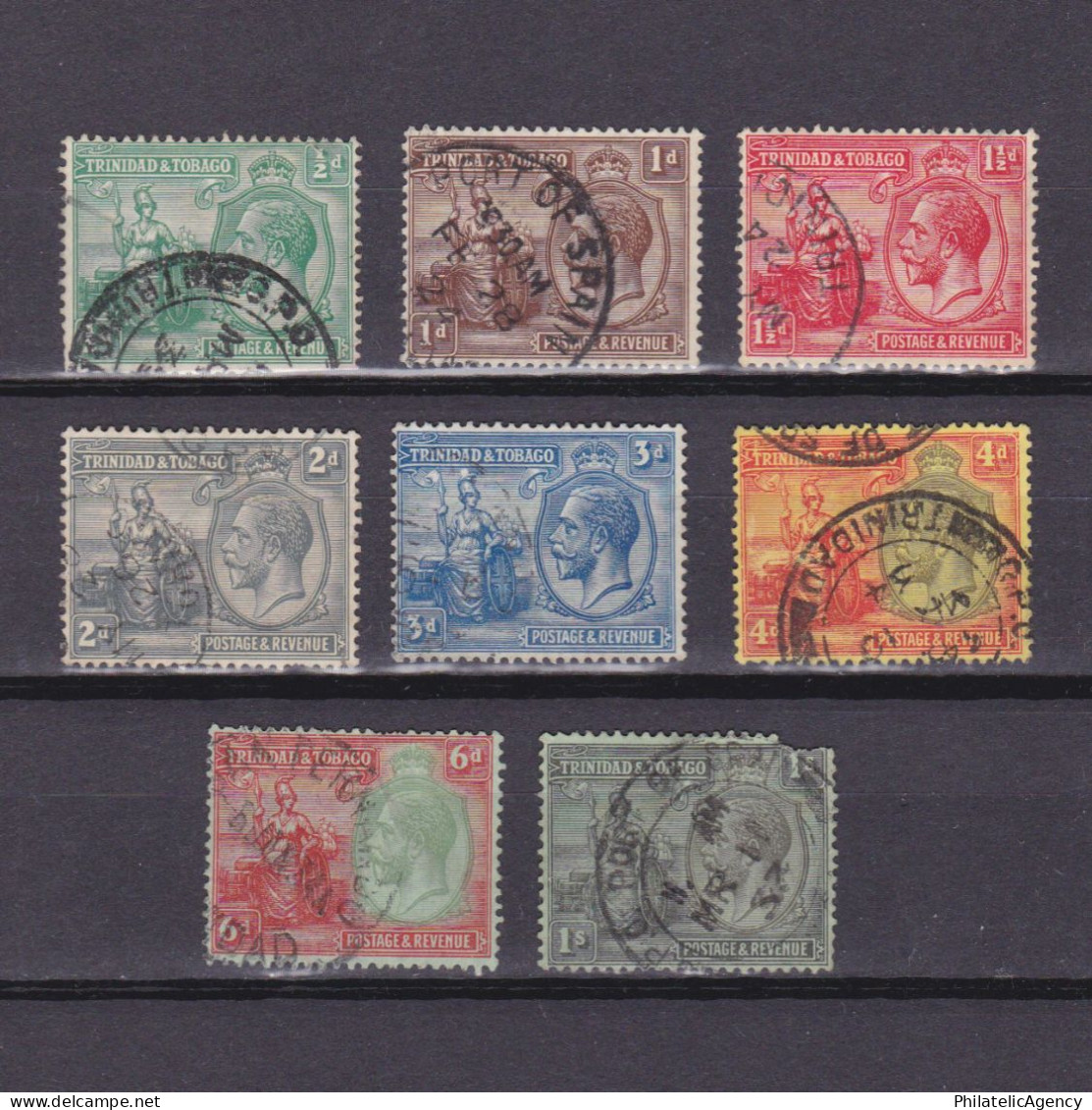 TRINIDAD & TOBAGO 1922, SG #218-227, Part Set, Wmk Mult Script CA, Used - Trinidad En Tobago (...-1961)