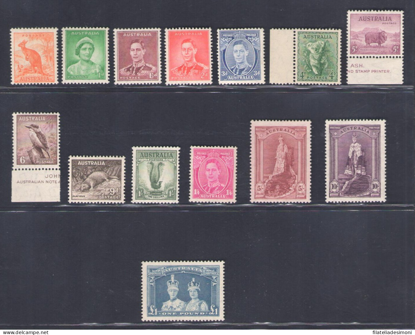 1937-49 Australia, Stanley Gibbons N. 164/78, MNH** - Other & Unclassified