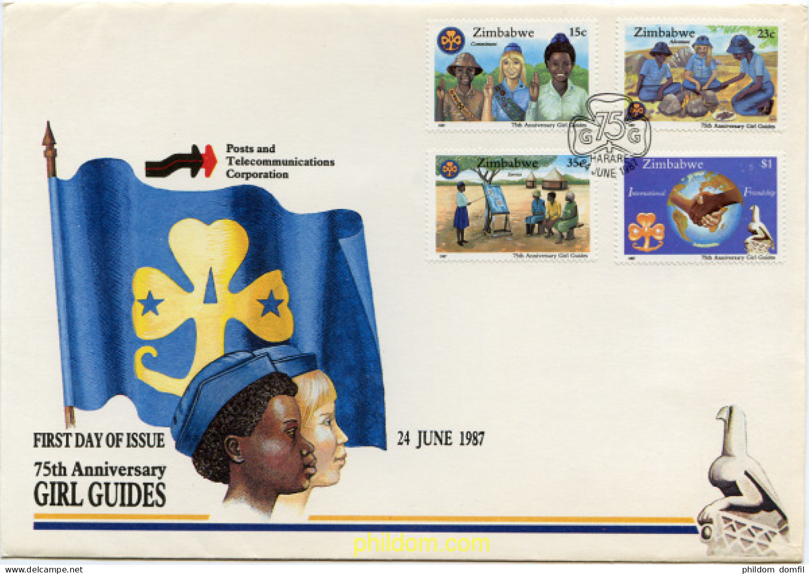 266133 MNH ZIMBABUE 1987 75 ANIVERSARIO DEL ESCULTISMO FEMENINO - Zimbabwe (1980-...)