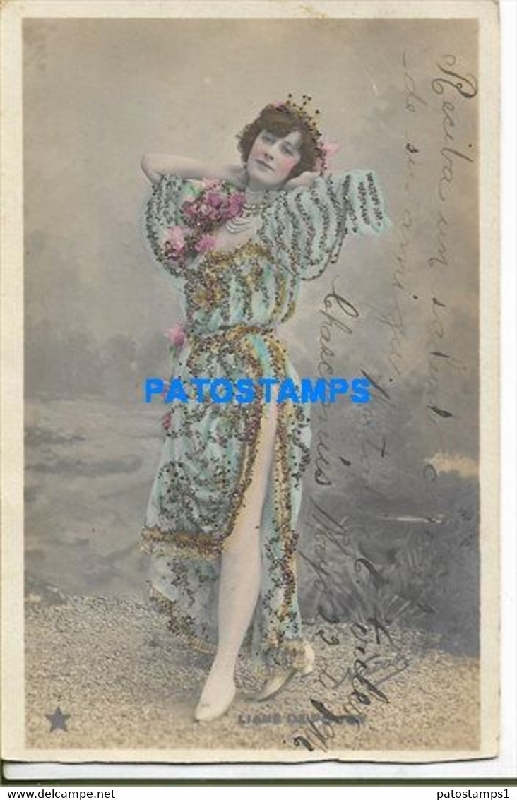 180393 ARTIST LIANE DE POUGY ACTRESS THEATER GLITTER POSTAL POSTCARD - Entertainers