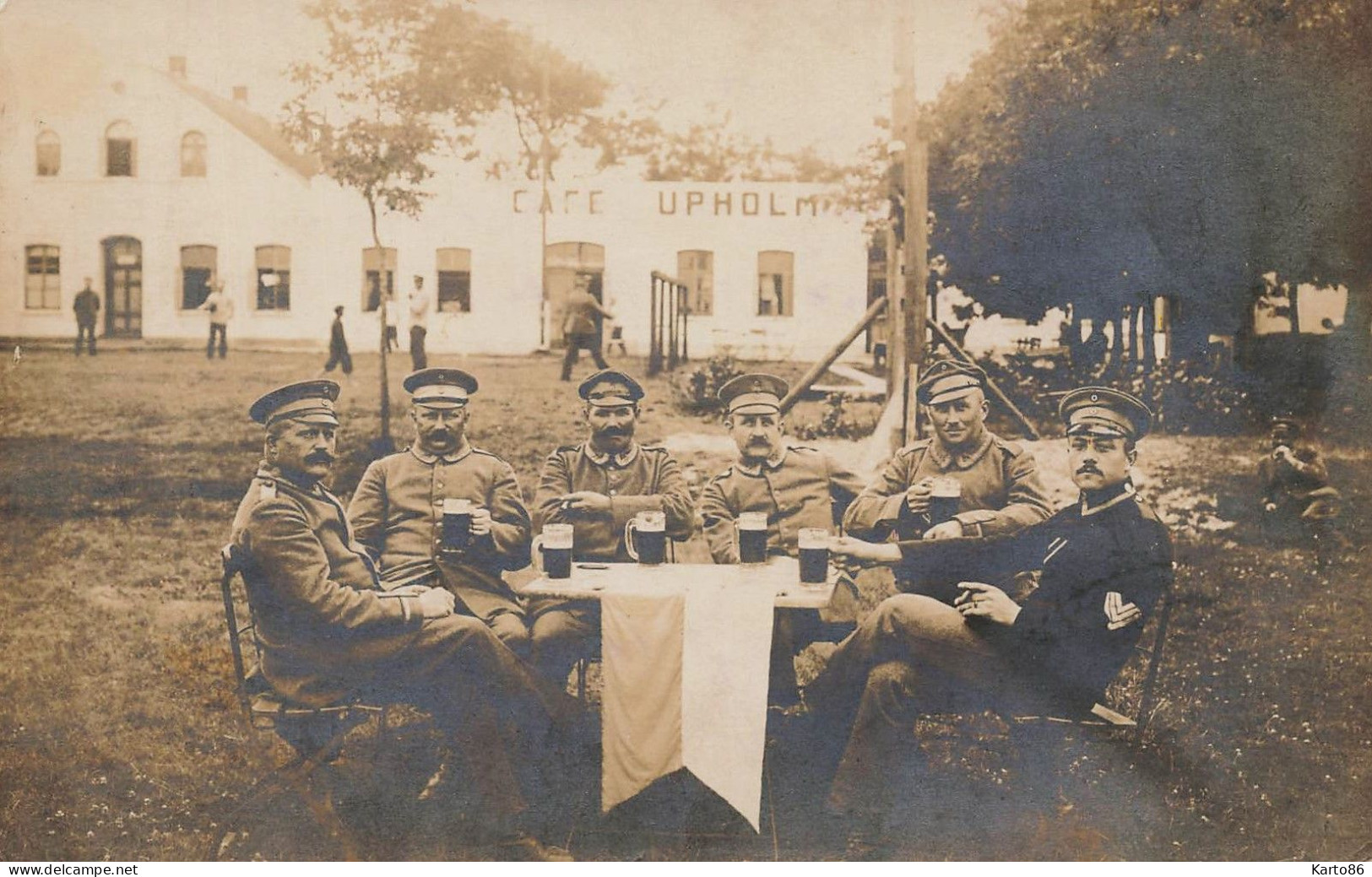 Nordseebahn Borkum , Leer * Carte Photo * Café Restaurant UPHOLM * Germany Allemagne Ww1 - Leer