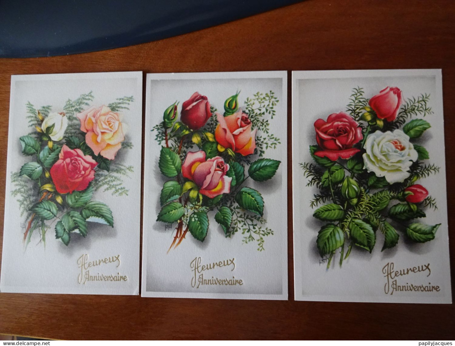 CP Anniversaire Fleurs Roses Lot De 18 Voir Les Cartes Neuves Non Envoyées - Cumpleaños