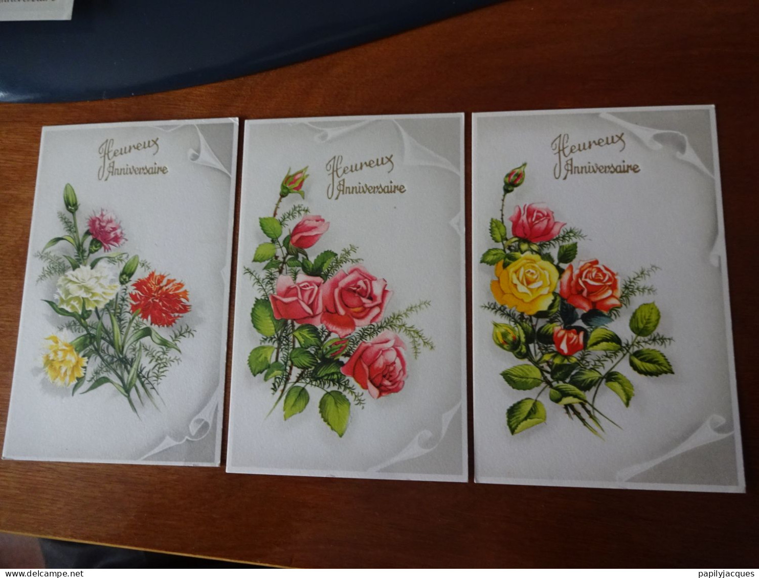 CP Anniversaire Fleurs Roses Lot De 18 Voir Les Cartes Neuves Non Envoyées - Geburtstag