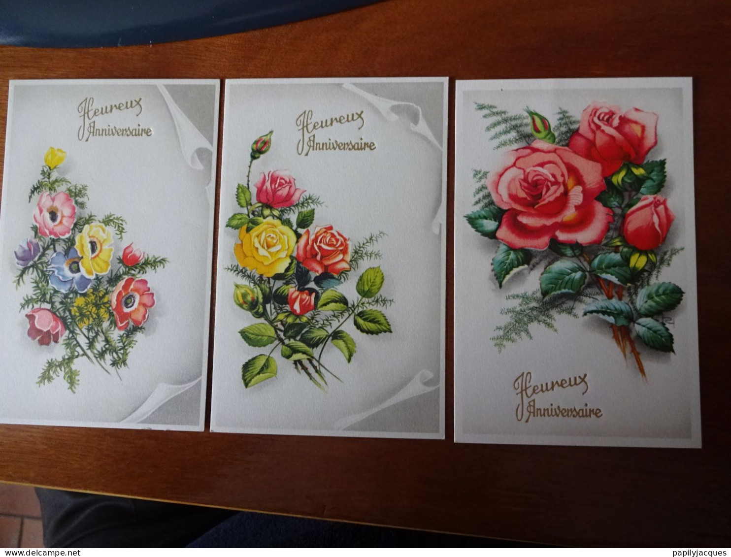 CP Anniversaire Fleurs Roses Lot De 18 Voir Les Cartes Neuves Non Envoyées - Cumpleaños