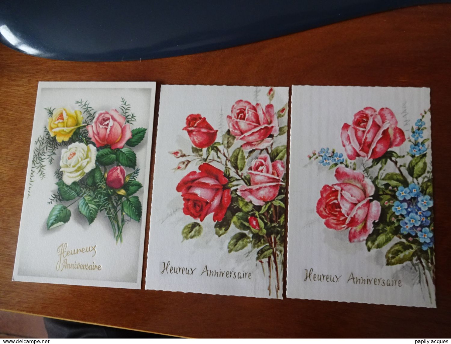 CP Anniversaire Fleurs Roses Lot De 18 Voir Les Cartes Neuves Non Envoyées - Geburtstag