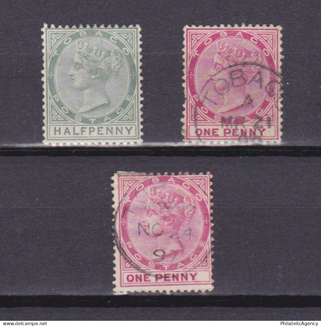 TOBAGO 1885, SG #20-21, MH/Used - Trinité & Tobago (...-1961)