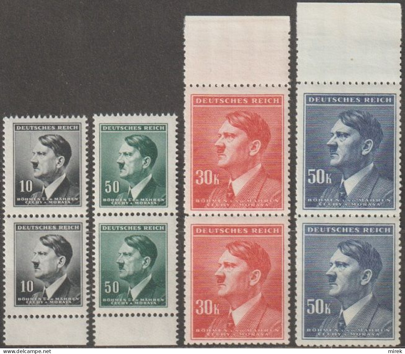 006a/ Pof. 78,81,98-99, Border Pairs - Unused Stamps