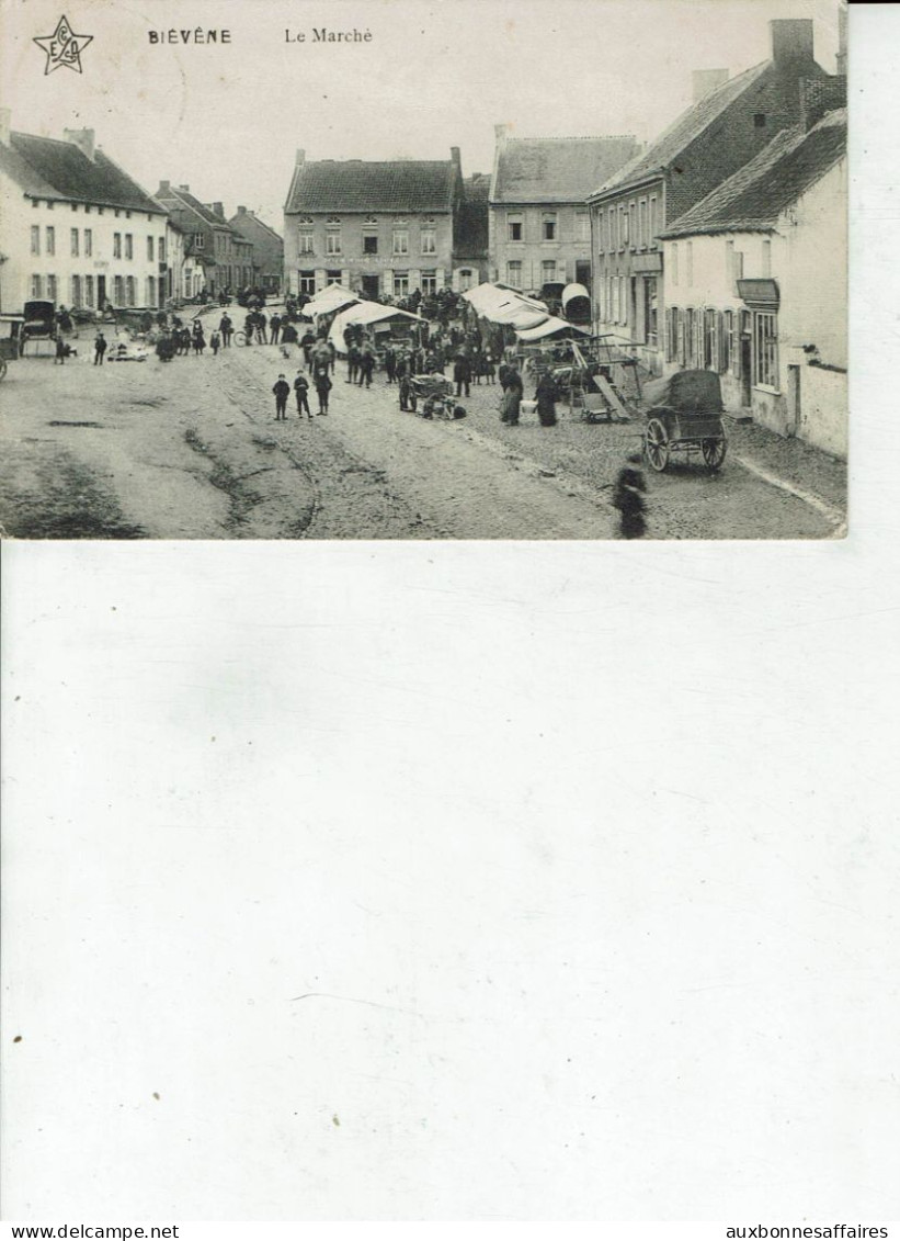 BIEVENE BEVER LE MARCHE CARTE TRES ANIMEE ET TRES RARE  ECRITE EN 1914/4 - Biévène - Bever