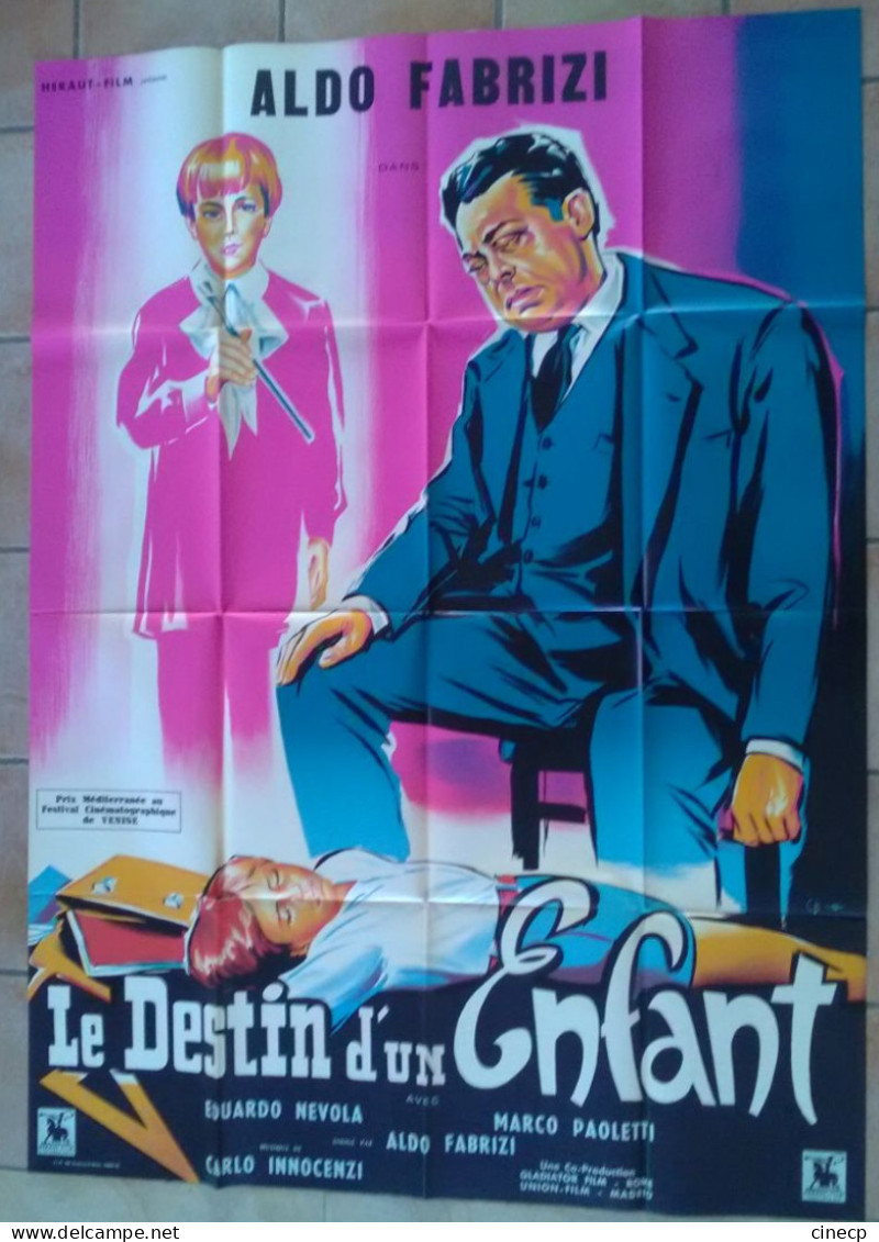 AFFICHE CINEMA FILM LE DESTIN D'UN ENFANT Aldo FABRIZI 1957 TBE BELINSKY ITALIE - Manifesti & Poster