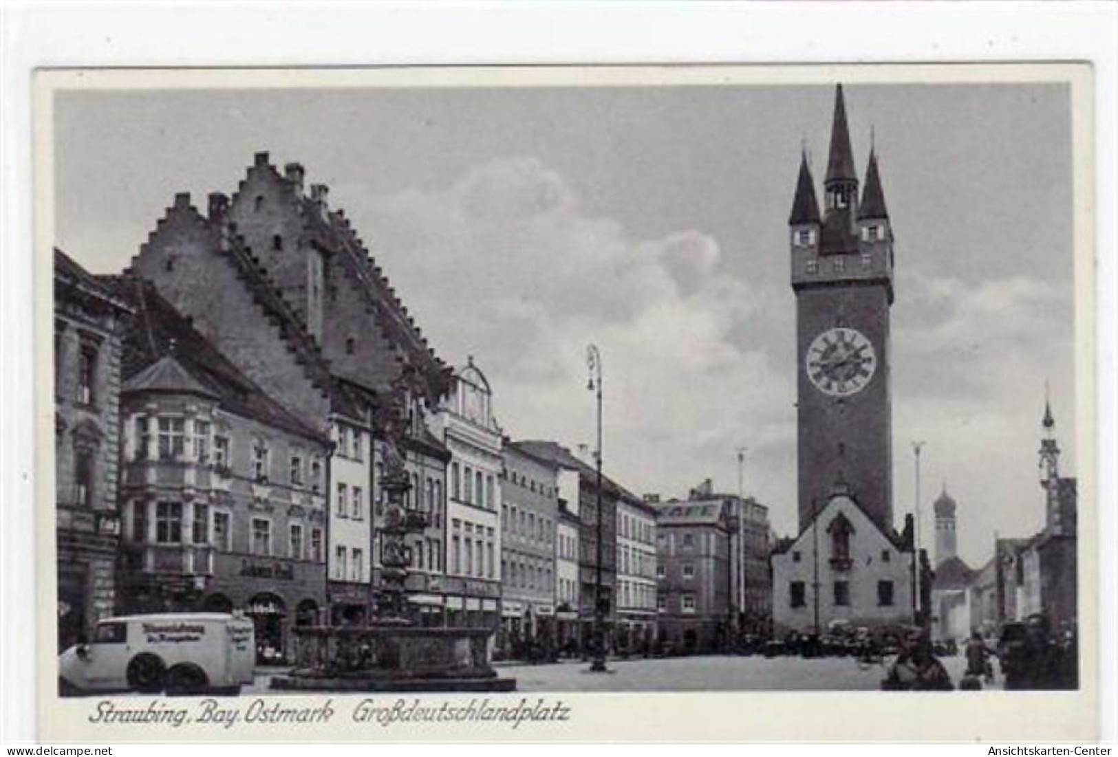 39046806 - Straubing Mit Grossdeutschlandplatz Gelaufen Von Ca. 1940. Gute Erhaltung. - Straubing