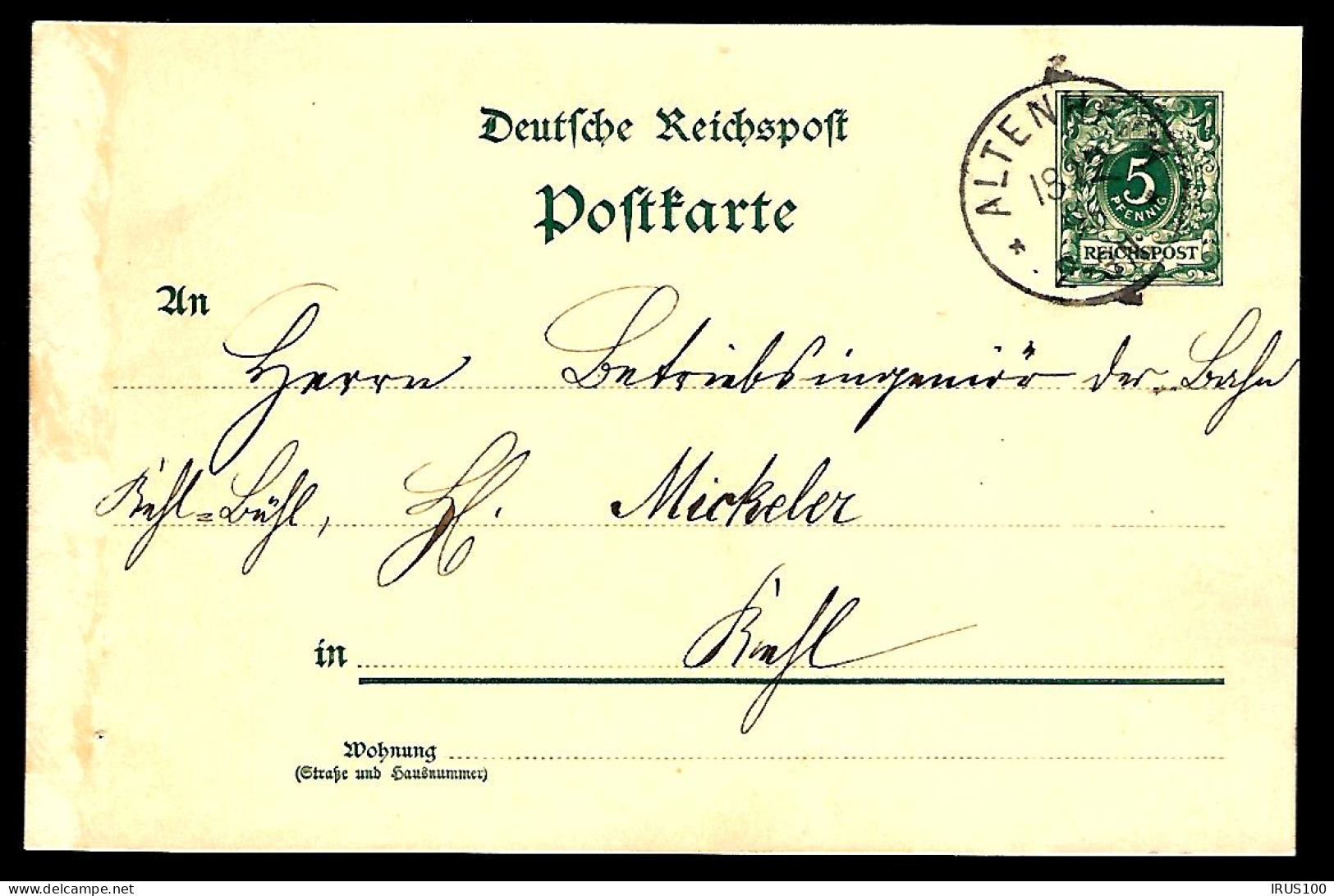 LETTRE DE ALTENHEIM - 1895 - ENTIER POSTAL - GANZSACHE - - Briefe U. Dokumente