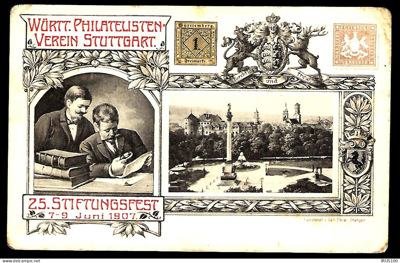 ENTIER POSTAL - CLUB PHILATÉLIQUE STUTTGART 1907 - GANZSACHE - Storia Postale