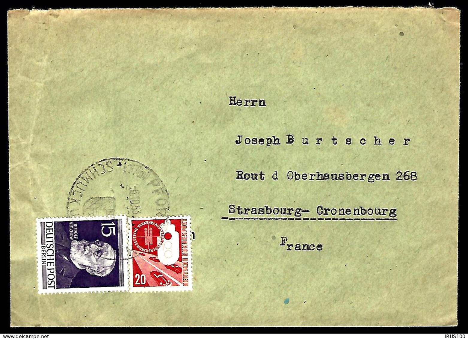 LETTRE DE PFORZHEIM - SCHMUCK UND UHREN STADT - 1953 - POUR STRASBOURG -  - Brieven En Documenten