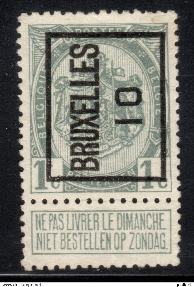 Typo 13A (BRUXELLES 10) - O/used - Typo Precancels 1906-12 (Coat Of Arms)