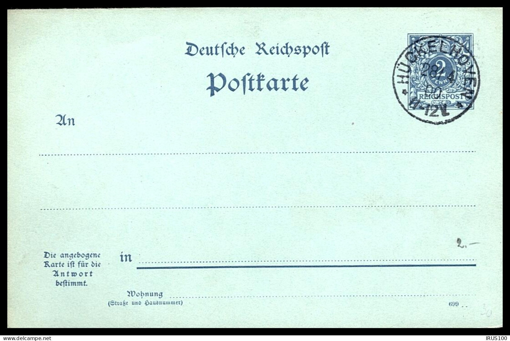 ENTIER POSTAL DE North Rhine-Westphalia / HÜCKELHOVEN - 1900 -  - Briefkaarten