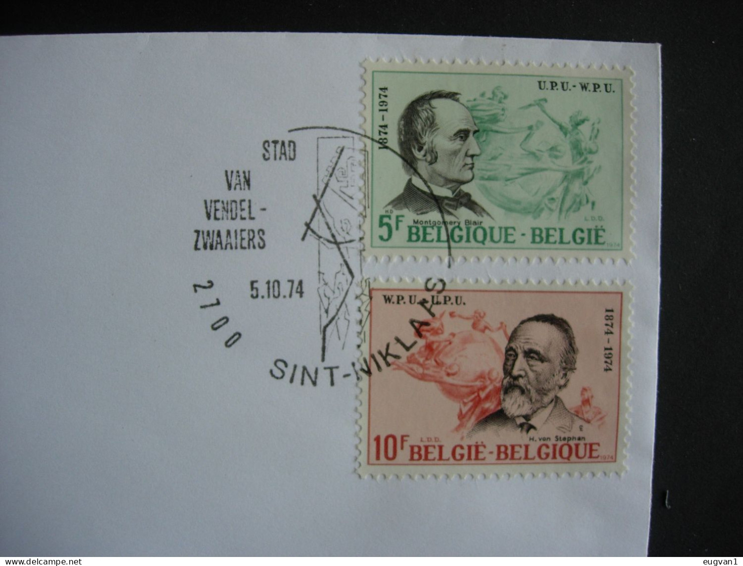 Belgique. 1727/30 UPU FDC Sint-Niklaas. 5.10.1974 - Brieven En Documenten